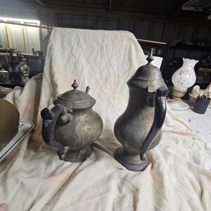 Vintage Silver Plated  Tea Set with Black Handles